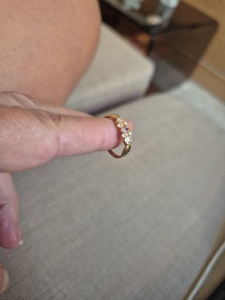 Anillo oro 18k con circonitas y topacio