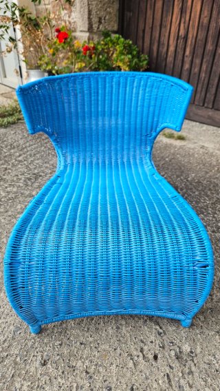 Sillón bajo PS Sävö Ikea vintage azul