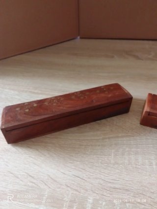 2 Cajas Madera Antiguas Decoradas