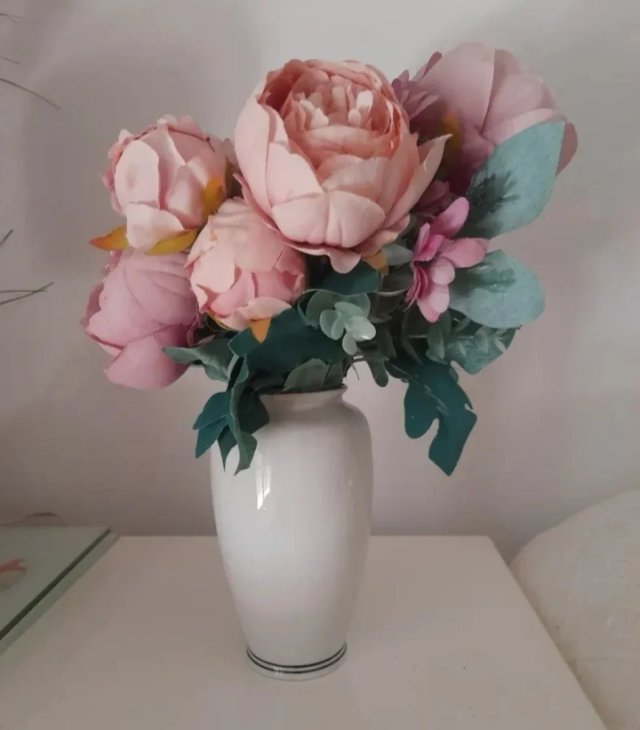 2 Jarrones Cerámica Florales