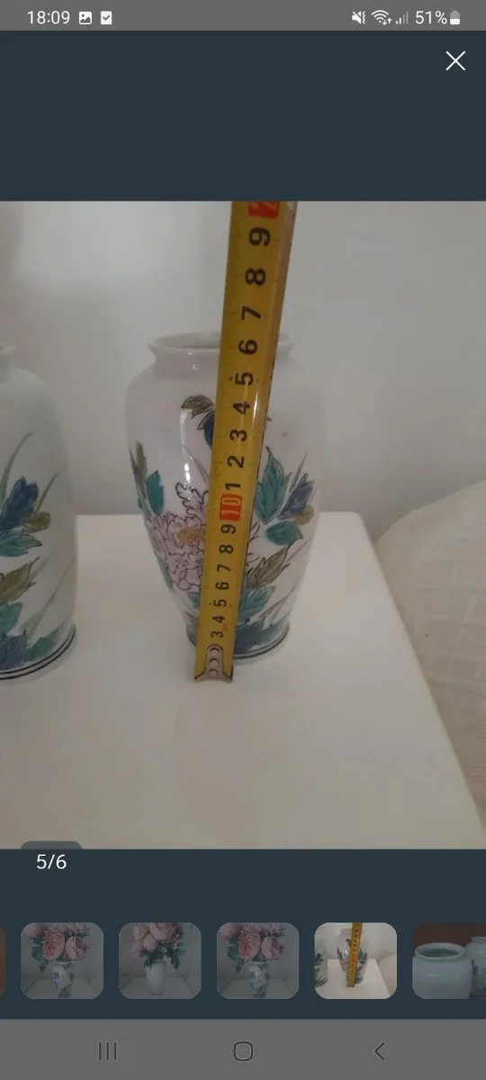 2 Jarrones Cerámica Florales