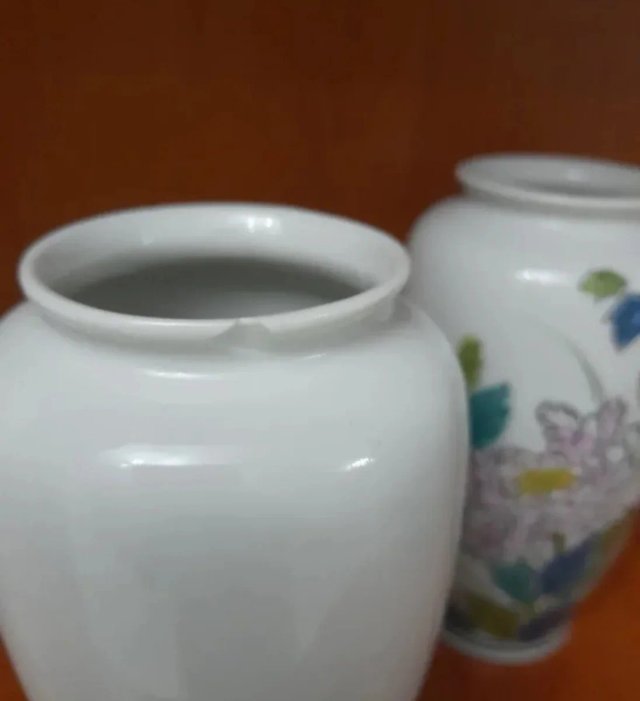 2 Jarrones Cerámica Florales