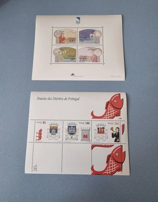 Sellos Portugal Hojitas Bloque Varios Temas