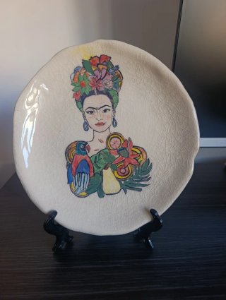 Plato Cerámica Artesano Frida Kahlo