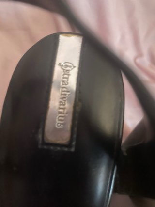 Sandalias Stradivarius Negras Plataforma Tacón Alt