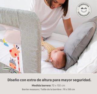 INTERBABY Barrera de cama 150 x 70 cm Abatible