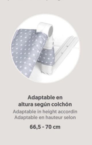 INTERBABY Barrera de cama 150 x 70 cm Abatible