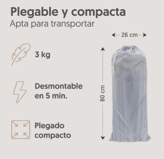 INTERBABY Barrera de cama 150 x 70 cm Abatible