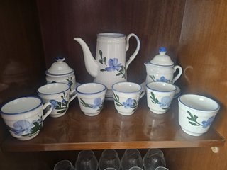 Juego de café porcelana azul y blanco