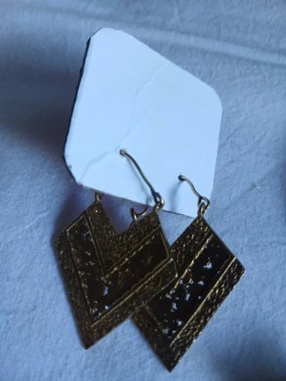 3 Pendientes Latón Dorado, Plateado y Pan de Oro