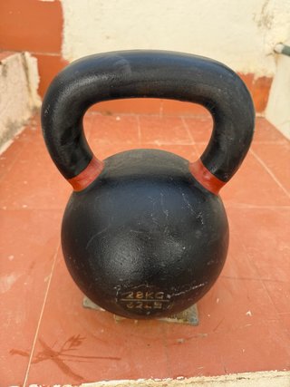Kettlebell 28kg Negro/Rojo
