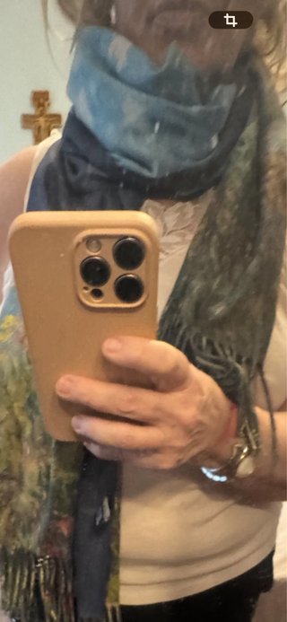 Pañuelo estampado azul cielo