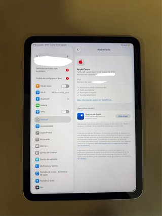 iPad A16 256GB con Apple Care + Funda teclado