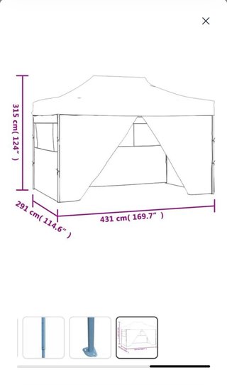 Carpa Plegable 3x4,5 con laterales