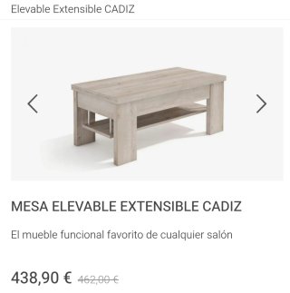 Mesa elevable extensible
