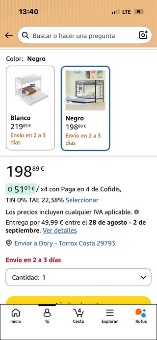 Litera triple con cama nido. NUEVA. Embalada.