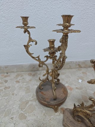 Reloj y Candelabros Vintage