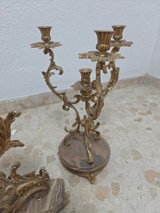 Reloj y Candelabros Vintage
