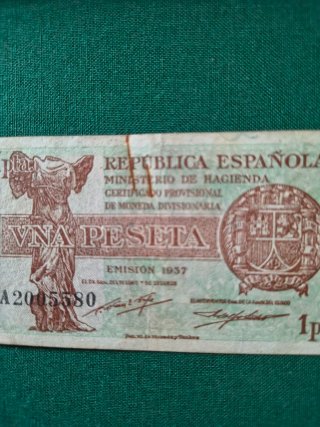Billete 1 Peseta República Española 1937