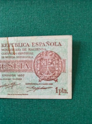 Billete 1 Peseta República Española 1937