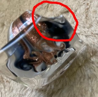 Anello in vetro artistico