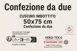 Cuscini Letto 50x75 cm Set 2 Imbottiti Morbidi