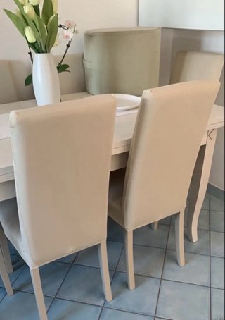 Juego 6 fundas sillas beige nuevas