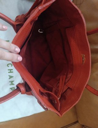 Bolso Piel Rojo Longchamp color caldero