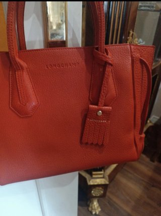 Bolso Piel Rojo Longchamp color caldero