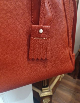 Bolso Piel Rojo Longchamp color caldero