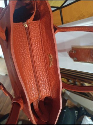 Bolso Piel Rojo Longchamp color caldero
