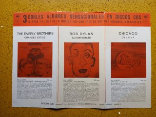 Tríptico promocional CBS records 1970