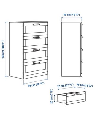 Cómoda Ikea Brimnes 4 Cajones Blanca