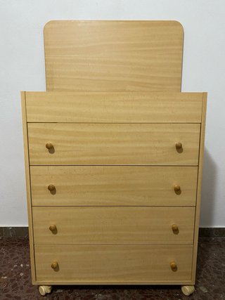 Cajonera laminada en haya con ruedas