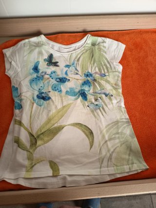 Camiseta niña flores y mariposas 7 -8 años
