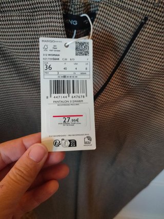 Pantalón Mango Marrón Talla 36