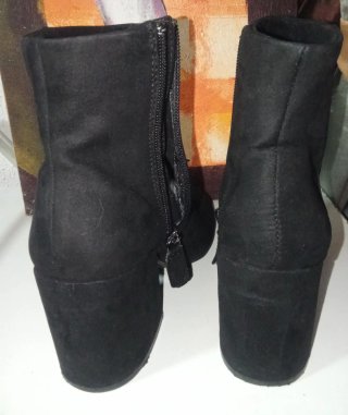 Botines ante negro tacón 38