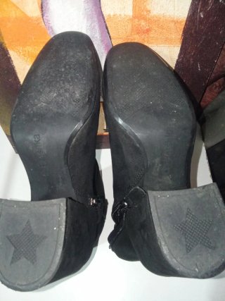 Botines ante negro tacón 38