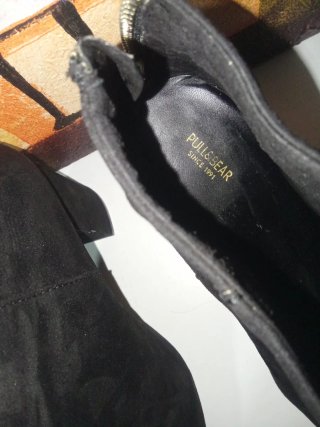 Botines ante negro tacón 38