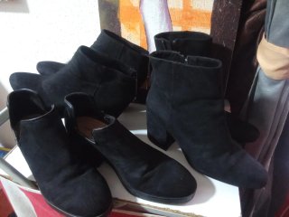 Botines ante negro tacón 38