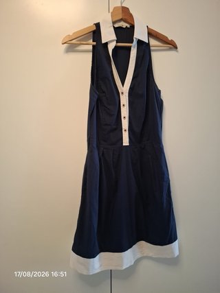 Vestido azul y blanco
