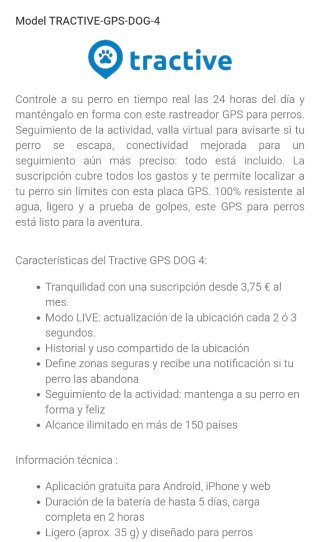 Localizador GPS Tractive DOG 4 Blanco