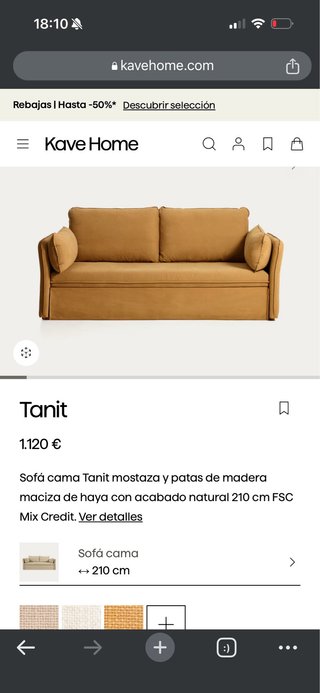 Sofá Cama 2 Plazas Kave Home