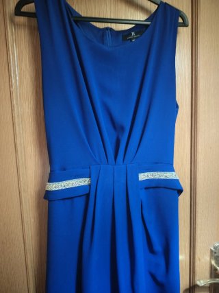 Vestido fiesta Moncho Heredia azul eléctrico