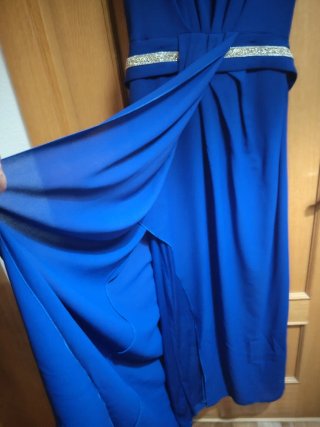Vestido fiesta Moncho Heredia azul eléctrico