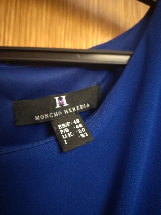 Vestido fiesta Moncho Heredia azul eléctrico