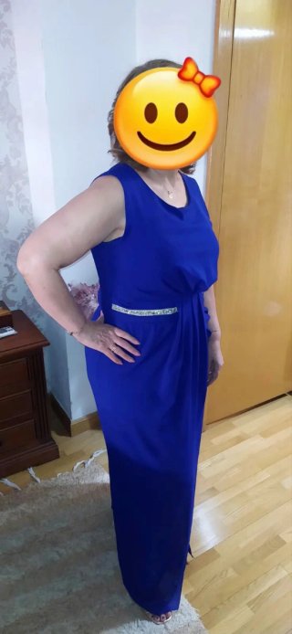 Vestido fiesta Moncho Heredia azul eléctrico