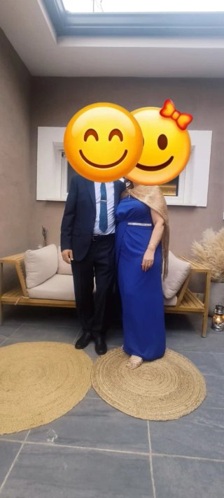 Vestido fiesta Moncho Heredia azul eléctrico