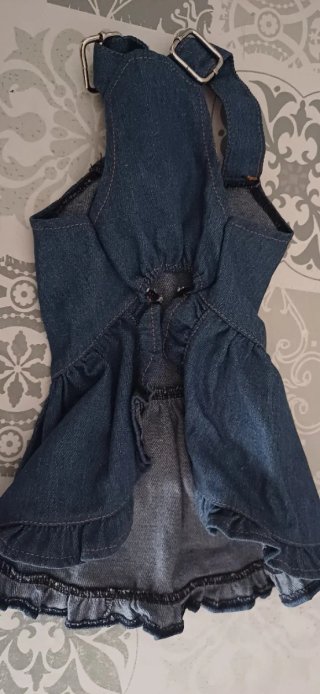 Vestido vaquero para perro pequeño