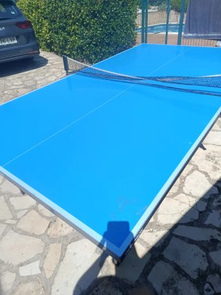 Mesa de ping pong azul